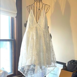 Lulus White Floral Lace Dress